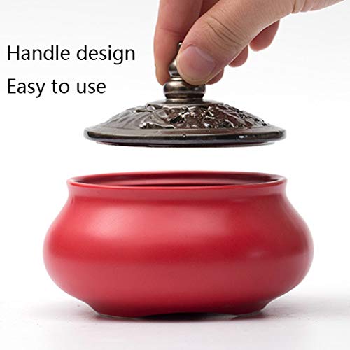 Hogar Porta-inciensos Cerámica exquisita bobina quemador de incienso con el hueco de cobre cubierta principal casa de té de la decoración de la hornilla de incienso retro Zen antiguo Agar quemador Por