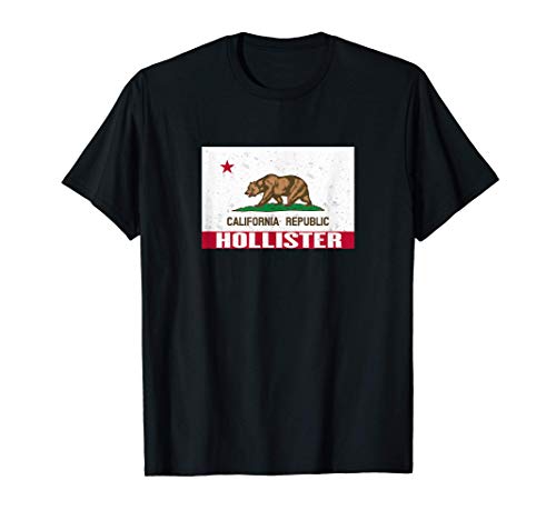 Hollister, California -Bandera de la República de CA apenada Camiseta