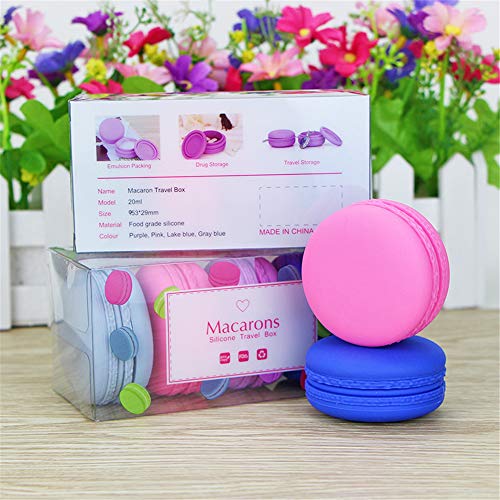 Holzsammlung 4 Piezas Vacío Silicona Envase de Crema Cosmética de Viaje con Sellado Tapas, Anti-Fugas & Rellenable para Equipaje de Mano, Libre de BPA para píldoras, lociones, Polvos etc - 20 ml