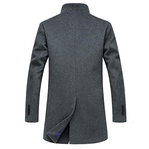 Hombre Invierno Abrigo,JiaMeng Chaqueta para Hombre,Ligero Chaqueta Abajo Cálido Trinchera de Invierno Botón Largo Outwear Abrigo Elegante Abrigos(Gris,M)