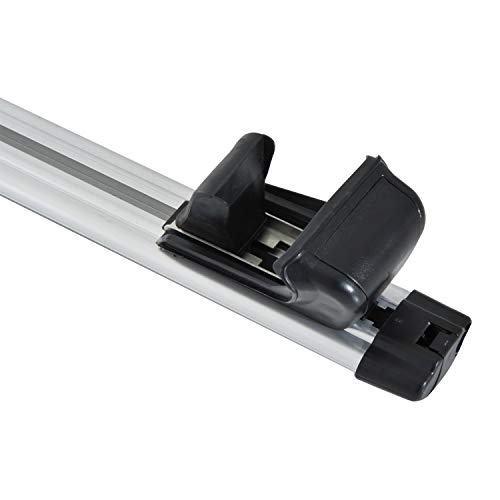 HOMCOM Juego de Barras para Techo Aluminio Universal Baca Portaequipajes Coche con Cierre 110cm