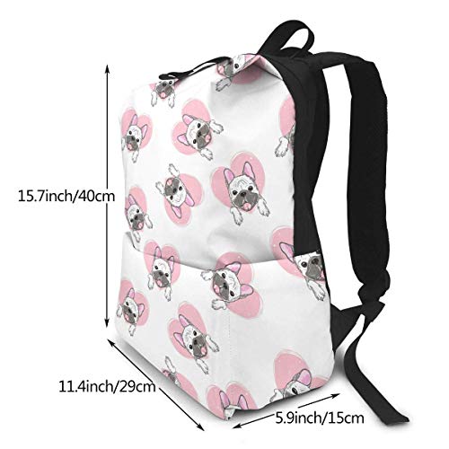 Homebe Pug Cute Pink Glamour Art Mochila Unisex, Mochilas y Bolsas School Travel Hiking Small Gym Teen Little Girls Youth Boy Women Men Kids Backpack Mini Book Back Bag Bookbag