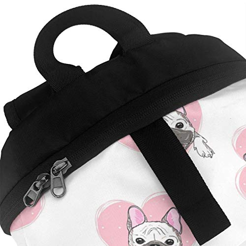 Homebe Pug Cute Pink Glamour Art Mochila Unisex, Mochilas y Bolsas School Travel Hiking Small Gym Teen Little Girls Youth Boy Women Men Kids Backpack Mini Book Back Bag Bookbag