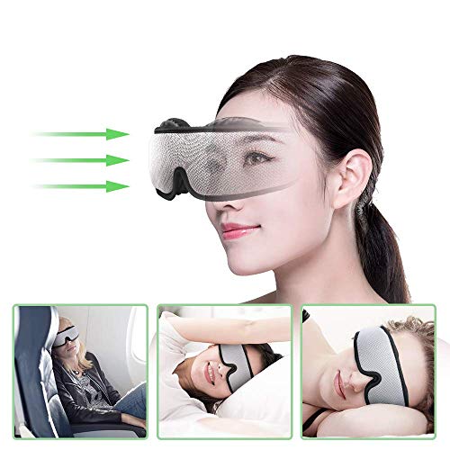 HOMMINI Antifaz para Dormir, 3D Máscara para Dormir con Ajustable Correa 100% Anti-Luz Antifaces para Los Ojos, Espuma de Memoria Transpirable y Ultra Suave máscara para Ojos para Dormir