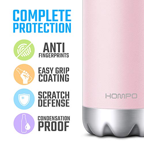 HOMPO Botella de Agua de Acero Inoxidable Botella Termica 1L, Botella Sin Bpa & Eco Friendly, Mantiene Bebidas frías por 24h y Calientes por 12h, Adecuada para Viaje, Deporte, Bicicleta, Gimnasio