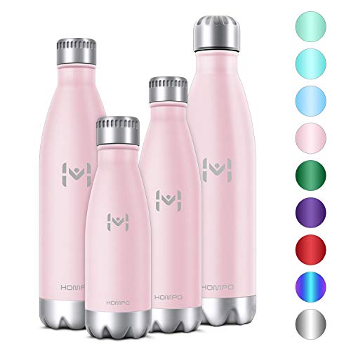 HOMPO Botella de Agua de Acero Inoxidable Botella Termica 1L, Botella Sin Bpa & Eco Friendly, Mantiene Bebidas frías por 24h y Calientes por 12h, Adecuada para Viaje, Deporte, Bicicleta, Gimnasio