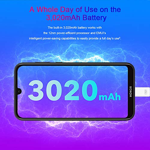 HONOR 8S Smartphone-3GB RAM + 64GB ROM, Pantalla de Rocío FullView de 5.71 Pulgadas, Sistema operativo MTK MT6761 EMUI 9.0, Cámara Trasera de 13MP, Ranura SIM Dual (Azul)