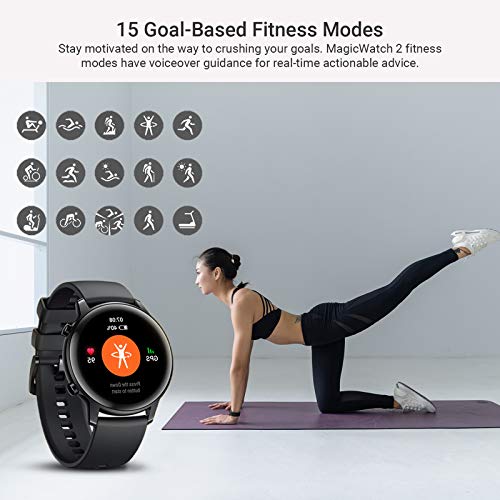 Honor Smartwatch Magic Watch 2, 42mm Reloj Inteligente con Pulsómetro, hasta 14 días de Batería, 5ATM Waterproof, Pantalla Táctil Amoled de 1.39", GPS, 15 Modos Deportivos, Llamadas Bluetooth