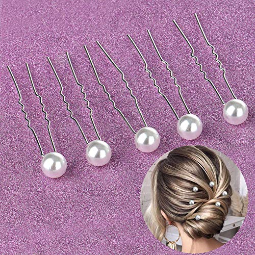 Horquillas para el Pelo, GuKKK 40 piezas Flores y Perlas de Diamantes Horquillas, Pinzas para el Cabello en Forma de U, Accesorios para el Pelo de Fiesta de Bodas Nupcial(4 Estilos Mezclados)