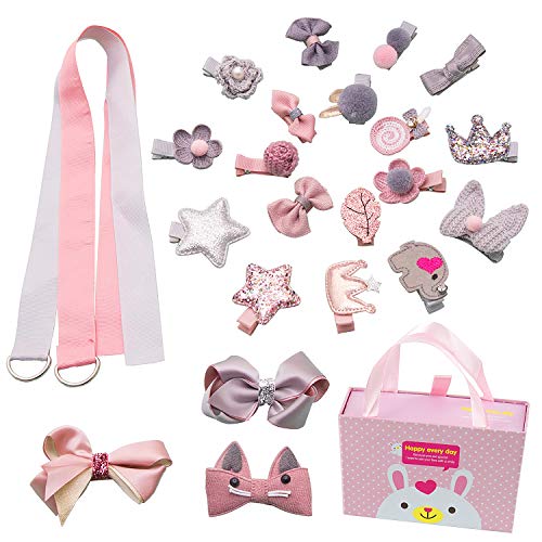 Horquillas Pelo Niña, Comius 36 Piezas Pinzas Niña e Gomas Pelo Niña Bebe Pinza de Pelo Niña con Tela Accesorios para el Pelo Niñas (Adorable)