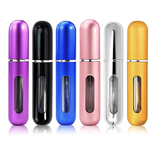 HosDen - Botella de perfume con atomizador recargable, 5 unidades, para viajes, con pulverizador fino para viaje