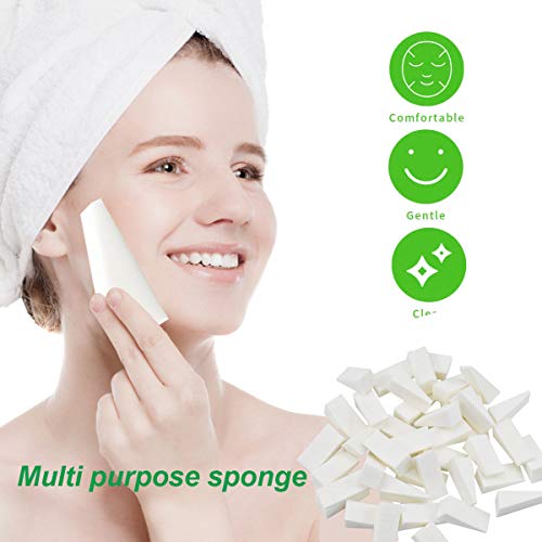 HQdeal 40Pcs Pcs Esponjas de Maquillaje Triangulares,Cuñas de Maquillaje, Cuñas de Cosméticos, Soplo de Polvo, Cosméticos Esponjas para base líquida BB CC Cream, sin látex