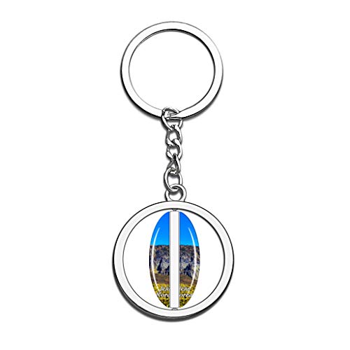 Hqiyaols Keychain Parque Nacional Hallasan Jeju Corea Cristal Girar Acero Inoxidable Llavero Viajes Ciudad Recuerdo Llavero