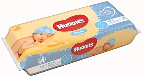 Huggies Pure Toallitas para Bebé - 18 paquetes de 56 unidades (1008 Toallitas)