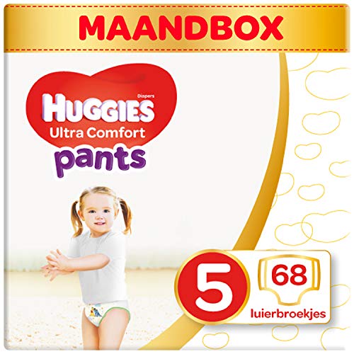 Huggies Ultra Comfort Pañal Braguita Talla 5 (12-17 kg) - Pack de 2 x 34 unidades (Total: 68 pañales braguita)