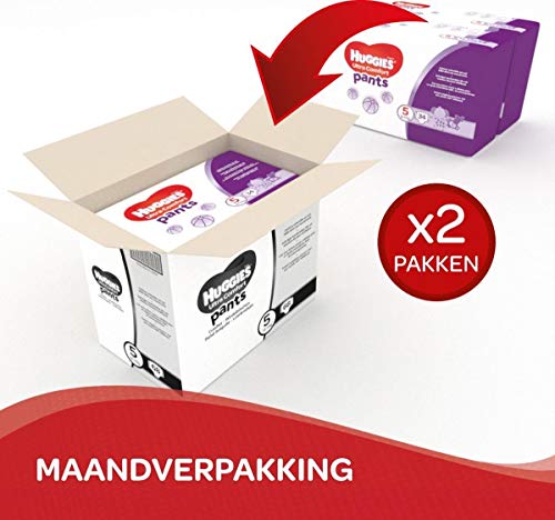 Huggies Ultra Comfort Pañal Braguita Talla 5 (12-17 kg) - Pack de 2 x 34 unidades (Total: 68 pañales braguita)