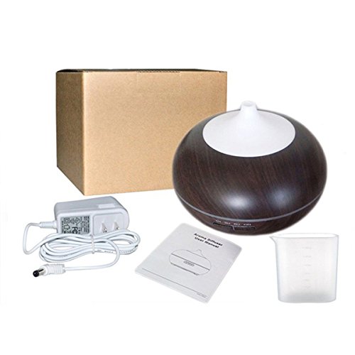 Humidificador Aromaterapia Ultrasónico 500ml Portátil Difusor de Aceites Esenciales QDD02 7-Color LED Lámparas Operación silenciosa y Auto Shut Off Perfecto para el Hogar Yoga Oficina Spa