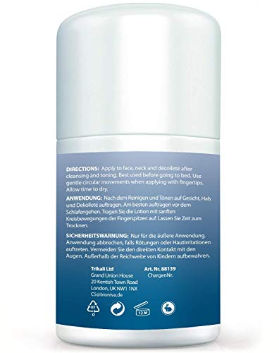 Hyaluron Face Lift Night Cream - Crema antiarrugas de cuidado facial antienvejecimiento con ingredientes veganos e naturales, como péptidos, ácido hialurónico, CoQ10, AHA, ácido glicólico y aloe 50ml