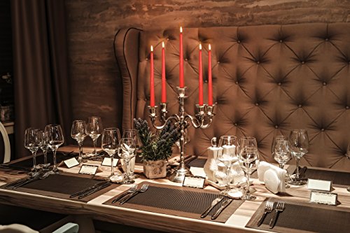 Hyoola 12 Velas Cónicas DE 10 Pulgadas Terra Naranja sin Goteo, sin Perfume, Vela de Cena – Cera de parafina con mechas de Algodón – 8 Horas de Tiempo de Combustión