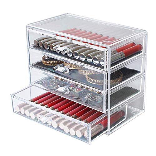 HZXH16 Exquisito y Hermoso XLhzh cosmética organizadores de Cuatro Capas Transparentes gaveta de Almacenamiento joyero joyería y Accesorios de acrílico Caja de Almacenamiento