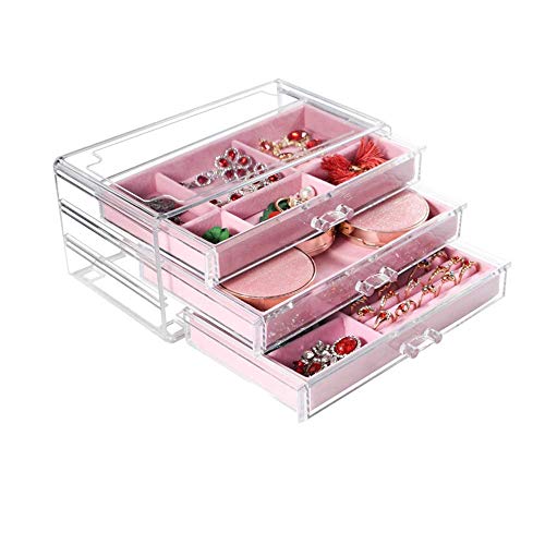 HZXH16 Exquisito y Hermoso XLhzh cosmética organizadores de la joyería Caja de Almacenamiento de Escritorio Transparente joyería del Anillo Paquete de Terciopelo acrílico cosmética de Almacenamiento