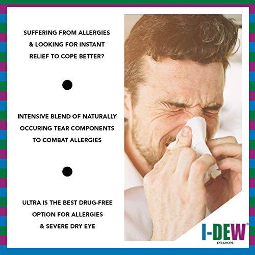 I-Dew Ultra Allergy Eye Drops for Dry Eyes, Eye Drops for Allergies, Eye Drops for Hay fever, Eye Drops for Dry Eyes Contact Lens Users, Eye Drops Preservative-Free