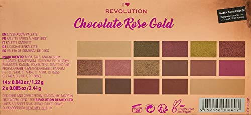 I Heart Revolution Paleta De Sombras, Chocolate Rose Gold