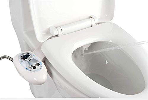 IBAMA Bidés, Toilet Seat Bidet Bidé de asiento de inodoro con boquilla doble, boquilla autolimpiante, accesorio WC bidet mecánico no eléctrico de agua dulce
