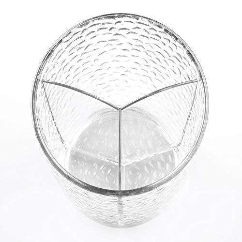 iDesign Organizador de maquillaje, pequeño vaso de baño de plástico para pinceles o máscara de pestañas, elegante portalápices para guardar cosméticos, transparente