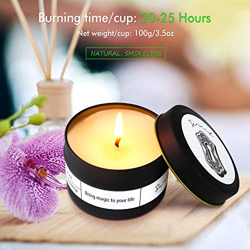IDESION Velas Aromaticas Vela Perfumada Cera de Soja 100% Natural 100G 20-25 Horas Duración para Aromaterapia Decoración para Fiesta Boda Baño Yoga Aniversario Día de San Valentín - 6 Piezas