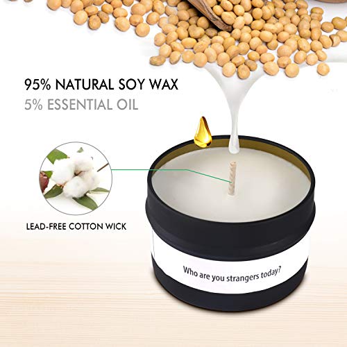 IDESION Velas Aromaticas Vela Perfumada Cera de Soja 100% Natural 100G 20-25 Horas Duración para Aromaterapia Decoración para Fiesta Boda Baño Yoga Aniversario Día de San Valentín - 6 Piezas