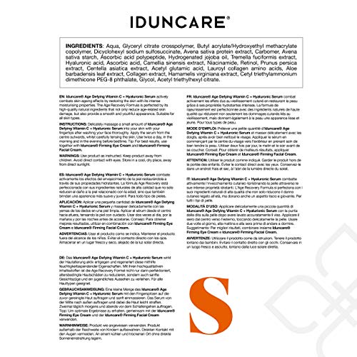 Iduncare Sérum Facial Vitamina C & Ácido Hialurónico - Sérum Antiedad con Efecto Antiarrugas, Hidratante e Iluminador - Mejor Sérum con 20% Vitamina C, Ácido Hialurónico y Colágeno - 50 ml