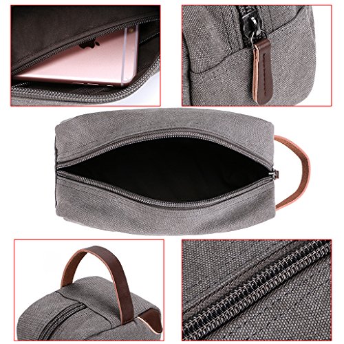 IGNPION Bolsas de aseo de viaje para hombres, kit de afeitado, bolsas de maquillaje, color negro, gris (Gris) - IGN0069