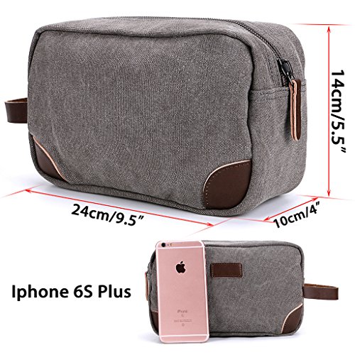 IGNPION Bolsas de aseo de viaje para hombres, kit de afeitado, bolsas de maquillaje, color negro, gris (Gris) - IGN0069