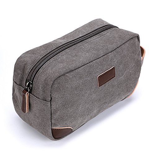 IGNPION Bolsas de aseo de viaje para hombres, kit de afeitado, bolsas de maquillaje, color negro, gris (Gris) - IGN0069
