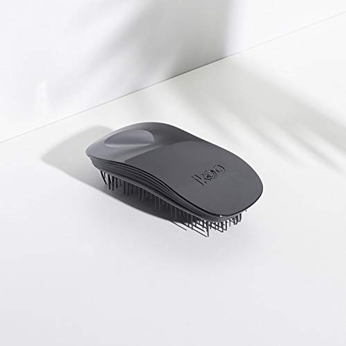 ikoo Home Black Classic - Cepillo sin mango desenredante para todo tipo de cabello, cerdas suaves, masaje del cuero cabelludo, cepillado para pelo largo, mojado o seco. Ergonómico y vegano.