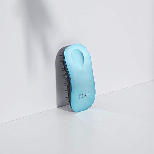 ikoo Home Black Metallic - Cepillo sin mango desenredante para todo tipo de cabello, cerdas suaves, masaje del cuero cabelludo, cepillado pelo largo, mojado o seco, Ergonómico y vegano