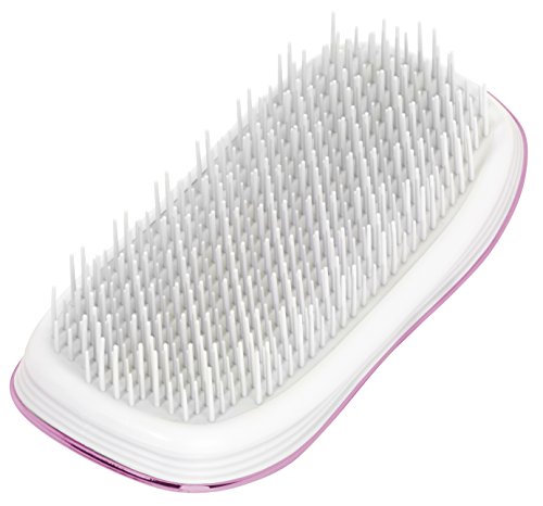 ikoo Home White Metallic - Cepillo sin mango desenredante para todo tipo de cabello, cerdas suaves, masaje del cuero cabelludo, cepillado pelo largo, mojado o seco. Ergonómico y vegano.