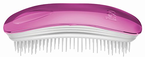 ikoo Home White Metallic - Cepillo sin mango desenredante para todo tipo de cabello, cerdas suaves, masaje del cuero cabelludo, cepillado pelo largo, mojado o seco. Ergonómico y vegano.