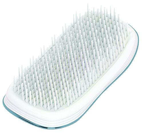 ikoo Home White Metallic - Cepillo sin mango desenredante para todo tipo de cabello, cerdas suaves, masaje del cuero cabelludo, cepillado pelo largo, mojado o seco. Ergonómico y vegano.