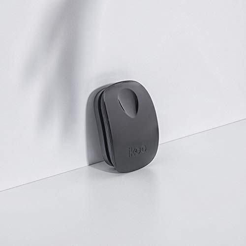 ikoo Pocket Black Classic - Cepillo sin mango desenredante con cerdas suaves, con estilo y funcional. Efecto TCM, vegano, apto para todo tipo de cabello. Caja metálica.