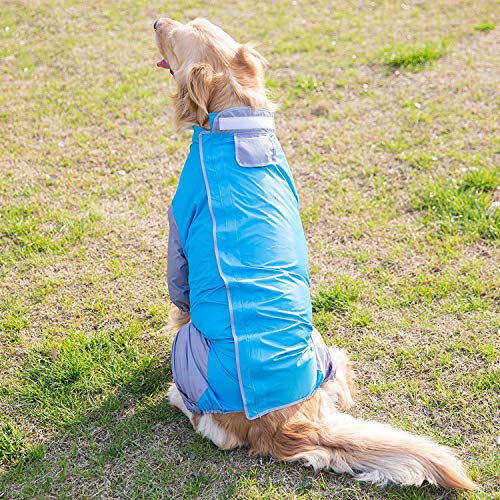 Impermeable Grande del Perro Costura Capucha Impermeable de la Lluvia Slicker de Ropa Trajes de Trabajo para Labrador Labrador Dorado, Naranja, 7XL Pecho 108cm