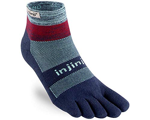 Injinji Trail Midweight Mini Crew Coolmax Mint / Berry Toe Socks Size : 37-40