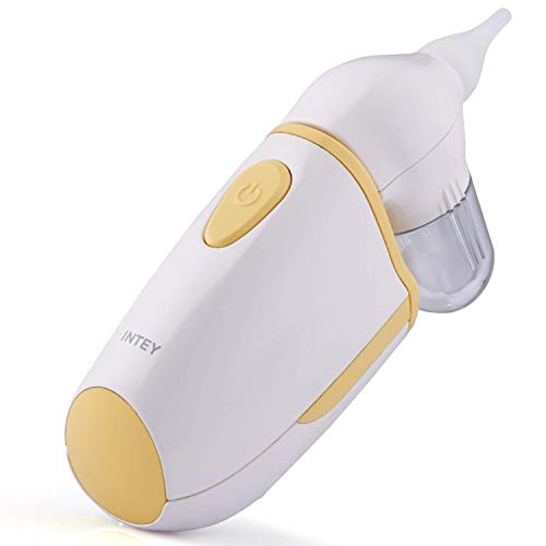 INTEY Aspirador Nasal Eléctrica, Protección Antirreflujo, 2 Boquillas de Silicona, Dispositivo de Succión Nasal para Bebés, Congestión Nasal, Frío, Moco, con Certificación CE