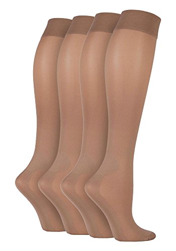 IOMI - 2 pares mujer 40 den altos medias compresion graduada en 4 colores (37-42 eur, Beige Energising)