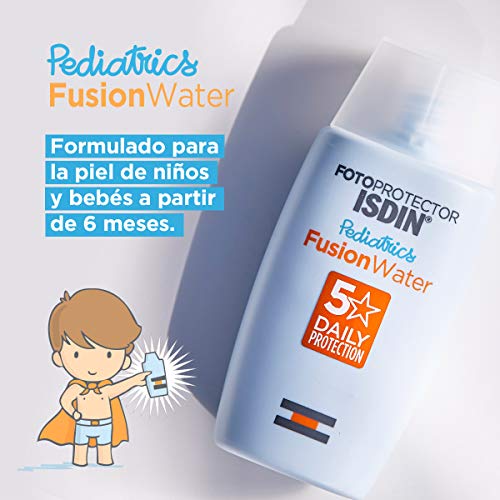 ISDIN - Fotoprotector Fusion Water Pediatrics SPF 50 - Protector solar facial para niños, 50 ml