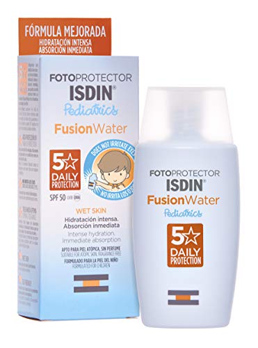 ISDIN - Fotoprotector Fusion Water Pediatrics SPF 50 - Protector solar facial para niños, 50 ml