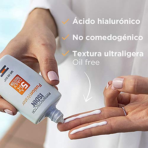 ISDIN - Fotoprotector Fusion Water SPF 50 - Protector solar facial de fase acuosa para uso diario, 50 ml