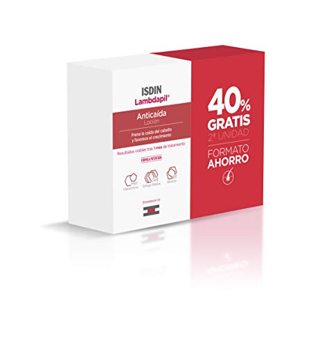 ISDIN Lambdapil Loción Anticaída | 40% Gratis 2ª Unidad | Aumenta la densidad del cabello | 2x20 Monodosis de 3ml