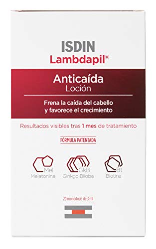 Isdin Lambdapil Loción Anticaída - Aumenta la densidad de tu cabello - 20 x 3 ml